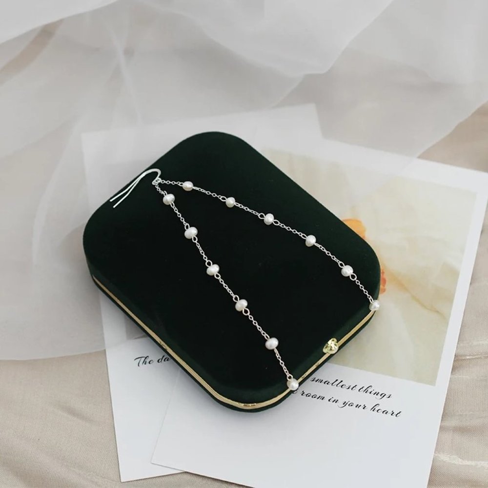 Real Dainty Pearls S925 Earrings - Picture 7 of 13